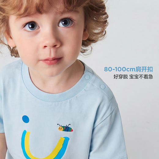 【纯棉】迷你巴拉巴拉男女宝宝短袖T恤柔软透气可爱字母上衣26夏 商品图4