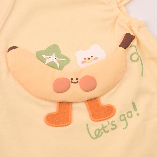 棉果果夏季新品女童纯棉凉感爬衣偏襟短袖连体衣M222720226309 商品图1