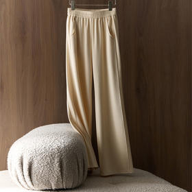 日本宾霸铜氨丝真丝垂顺显瘦百搭修腿直筒裤2662  侧面拼接，简约大气，绣线平顺有型，线迹工整，显腿长