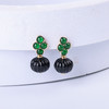 【福气满盈】绿翠黑玛瑙耳坠 商品缩略图2