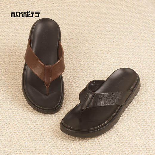 和诚行2026夏季新款软底夹趾人字拖沙滩凉鞋时尚男式拖鞋0551296 商品图3