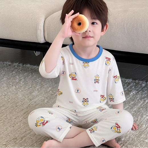 【29.9元/套】优可丝儿童家居服套装夏季男童女童套装夏季居家七分袖套装 商品图3