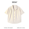 SDSA男装2026新款高贵轻奢简约纯色褶皱短袖衬衫百搭时尚休闲上衣 商品缩略图0