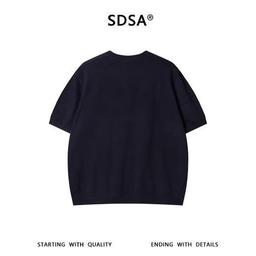 SDSA男装2026新款轻奢老钱风假口袋提花针织纯色圆领短袖T恤百搭 商品图1