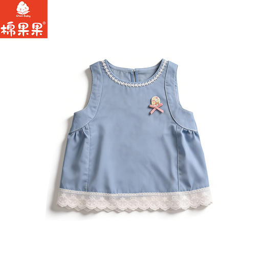 棉果果夏季新品女童仿牛仔套头娃娃衫M222142426329 商品图0
