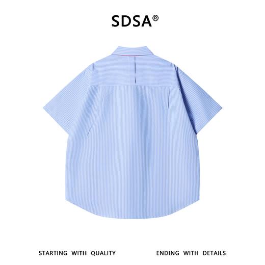SDSA男装2026新款高贵轻奢潮牌复古风撞色竖条纹宽松短袖衬衫 商品图4