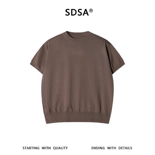 SDSA男装2026新款高贵轻奢老钱风纯色针织圆领短袖T恤百搭时尚 商品图1