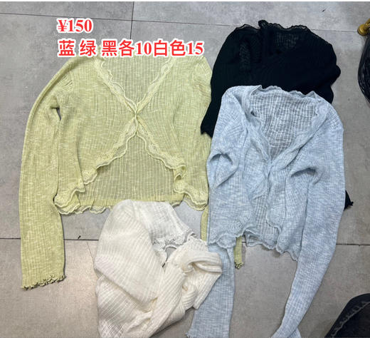 【门店同款】ENJOY夏季蕾丝边针织开衫 162245967 商品图0