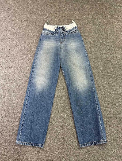 女款做旧拉链口袋牛仔裤长裤la016 商品图0