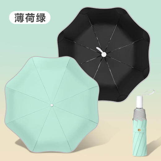 【安全圆角！ 反光包边】创意三折安全圆角伞反光包边晴雨两用黑胶防晒防紫外线遮阳太阳伞。xb 商品图3