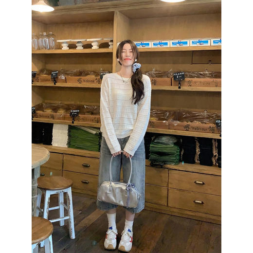 <曾小咸推荐>4.5现货秒杀 ！微信超特价！韩系镂空针织长袖t 日常179.99 立减100 秒杀79.99！！ 商品图3