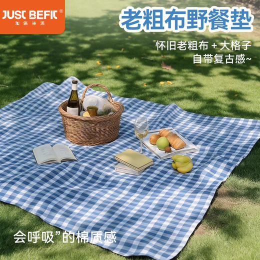 【品牌优选】【品牌直发】加倍生活 老粗布工艺野餐垫 防潮垫 户外露营地垫 野外防水布便携帐篷草坪垫子 清仓 商品图0