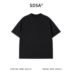 SDSA男装2026新款轻奢立体口袋三角领结构剪裁宽松短袖T恤百搭