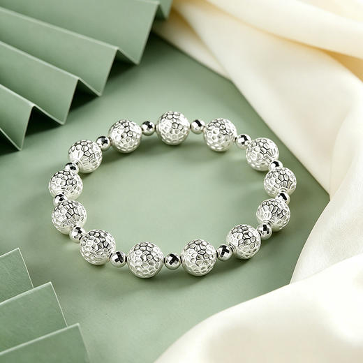 【宏艺珠宝】银月织星·足银手串 商品图4