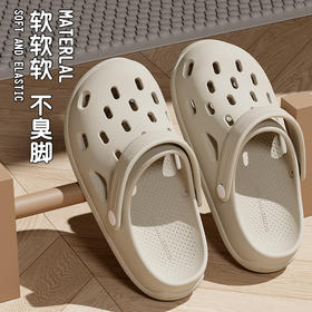 【踩屎感❗走路不累脚】厚底洞洞鞋男款夏季外穿新款防滑沙滩鞋踩屎感包头拖鞋女情侣。ri