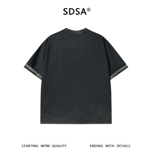 SDSA男装2026新款高贵轻奢美式个性做旧人像印花宽松短袖T恤百搭 商品图1