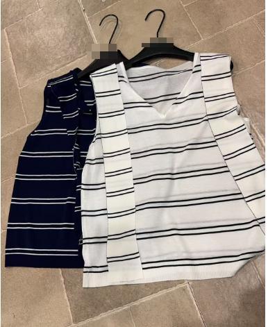 【门店同款】ENJOY夏季条纹飘带上衣 162281301 商品图0