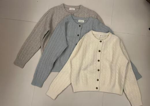 【门店同款】ENJOY冬季韩系麻花纹针织开衫 168993704 商品图0