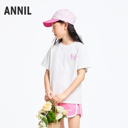 女童圆领短袖针织衫夏季新款安奈儿童装EG621828 商品图1