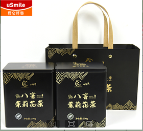 壮乡桂品 八窨茉莉花茶（黑色）100g/罐*2罐/组