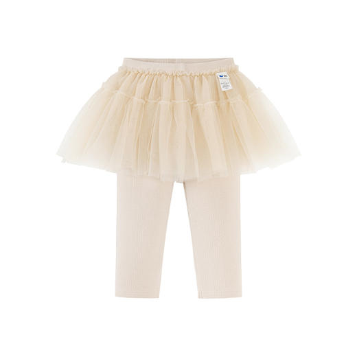 迷你巴拉巴拉女童宝宝裤子春新品棉柔亲肤拼接蕾丝裙摆甜美打底裤 商品图4