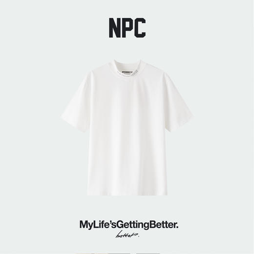 NPC潮牌字母印花小立领短袖T恤立体剪裁凉感索罗娜夏上新NP62TE07 商品图0