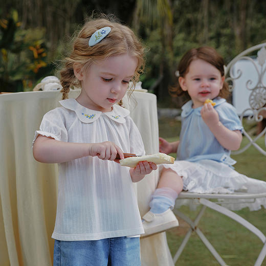 迷你巴拉巴拉儿童短袖T恤女童甜美娃娃领上衣轻薄透气2026夏新款 商品图3