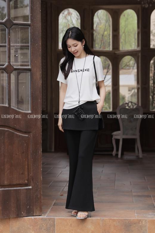 【门店同款】ENJOY夏季珍珠字母印花短袖T恤 170594622 商品图4