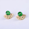 【圆满】绿翠金扇耳钉G2603120 商品缩略图2