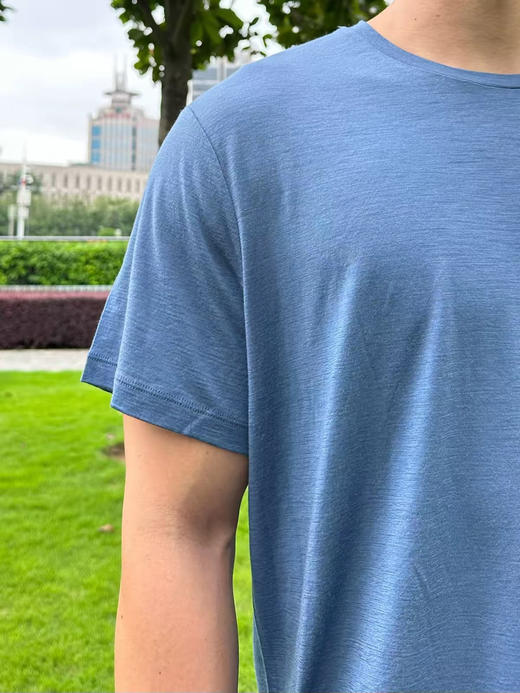 43-1 渠道圆正 炒鸡炒鸡好穿 亲肤垂坠 舒爽透气 微米极细羊毛 男士短袖T袖 老朱穿L 商品图3