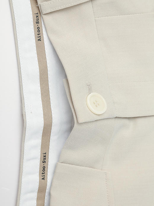 韩系慵懒风米白色高腰阔腿西装裤女 垂感显瘦直筒休闲裤 小个子通勤百搭拖地裤 商品图2