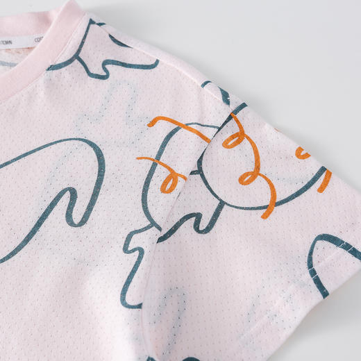 【10A抗菌纯棉】棉花堂夏款氧气网眼菠萝儿童居家套装 --FA61174 商品图11