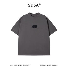 SDSA男装2026新款高贵轻奢潮牌简约皮标装饰圆领短袖百搭宽松上衣