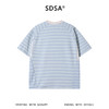 SDSA男装2026新款高贵轻奢韩系撞色条纹小标圆领短袖T恤百搭上衣 商品缩略图1