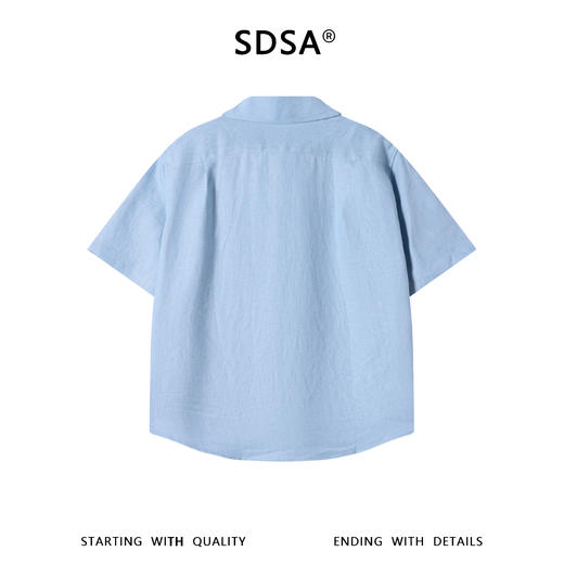 SDSA男装2026新款轻奢日系简约纯色亚麻短袖衬衫百搭透气舒适上衣 商品图1