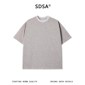 SDSA男装2026新款高贵轻奢潮牌拼接简约圆领短袖T恤百搭宽松上衣