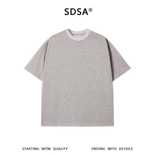 SDSA男装2026新款高贵轻奢潮牌拼接简约圆领短袖T恤百搭宽松上衣 商品图0