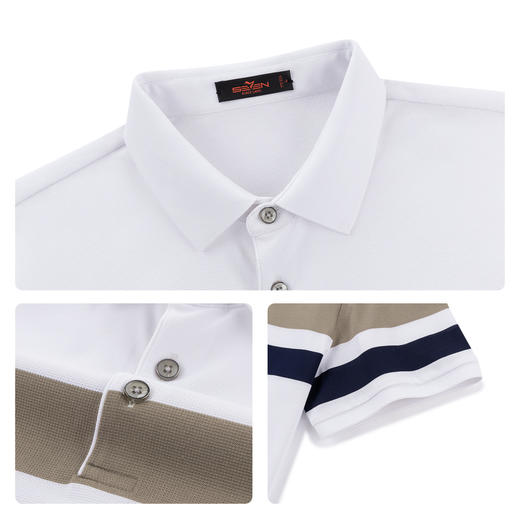 【条纹POLO衫】柒牌男装2026夏季新款弹力舒适经典商务短袖POLO衫 130T70160 商品图3