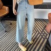 薄款蕾丝九分牛仔阔腿裤 商品缩略图0