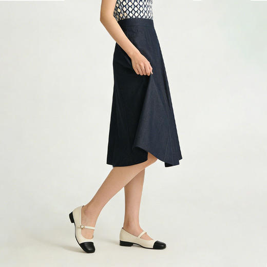 「自」全新升级【铂金会员174/天猫229/差价55】(74604)洛诗琳复古牛仔半身裙女2026春夏新款简约通勤显瘦A字裙 商品图2