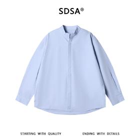 SDSA男装2026新款高贵轻奢潮牌新中式立领衬衫暗门襟宽松长袖衬衫