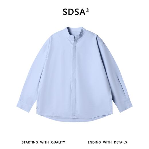 SDSA男装2026新款高贵轻奢潮牌新中式立领衬衫暗门襟宽松长袖衬衫 商品图0