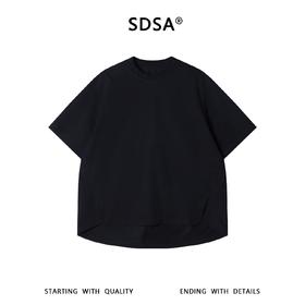 SDSA男装2026新款轻奢弧形下摆宽松短袖T恤小众设计感圆领上衣
