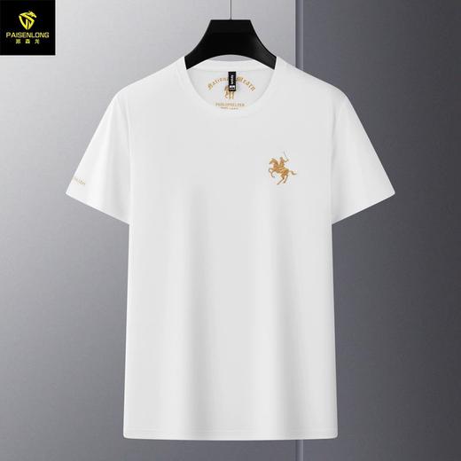派森龙夏季丝光棉短袖t恤衫男士中性潮牌男装中年爸爸圆领衣服男 商品图2