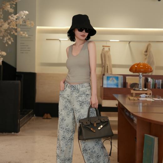 PanYiXiu/潘依绣复古新中式刺绣花卉宽松显瘦直筒阔腿牛仔裤 S9699 商品图0