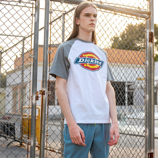 Dickies大LOGO经典款印花撞色拼接短袖 印花插肩袖t恤男 DK007438 商品图5