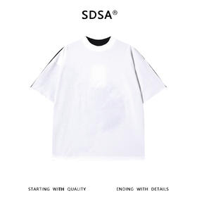 SDSA男装2026新款高贵轻奢网纹晕染印花宽松圆领短袖T恤百搭上衣