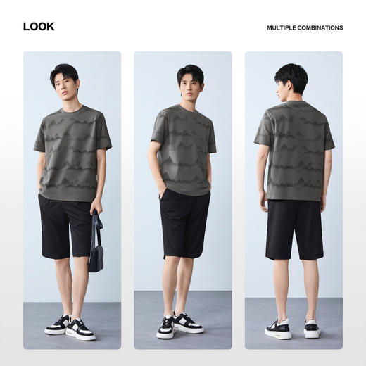 【国风图案】柒牌短袖T恤2026夏季新款圆领新疆棉休闲中青年上衣 130T72320 商品图2