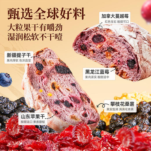 【限时一口价20.9元】蓝莓桑葚全麦面包500g 商品图2