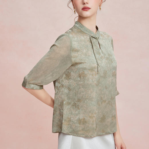 RF207斯尔丽26新款同色色织提花开衫松弛宽松H版型适配通勤休闲上衣 商品图9